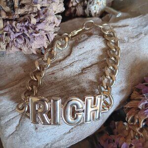Cool RICH Name Gold Tone Bracelet Personalized